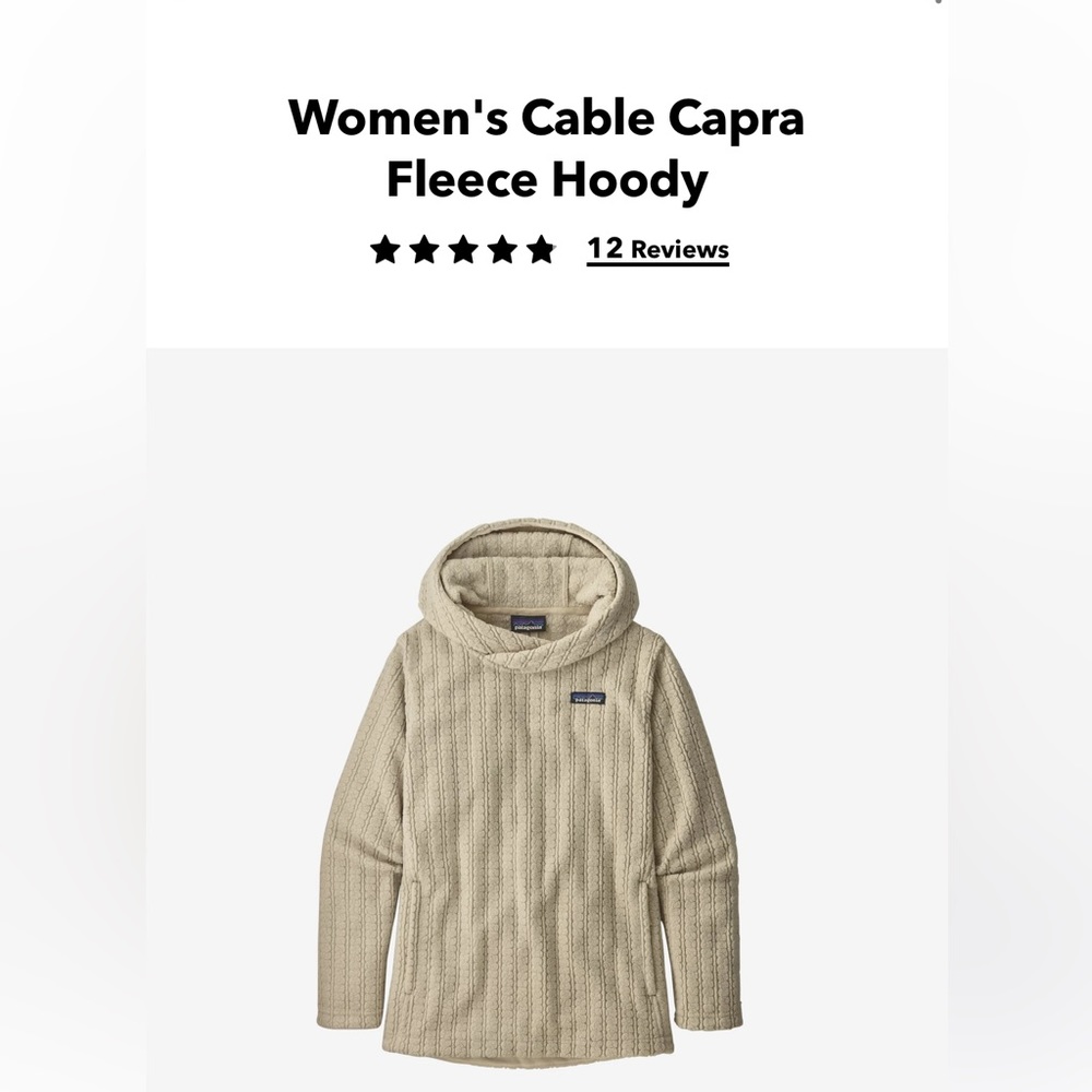 Patagonia Cable Capra fleece hoodie Women’s size medium